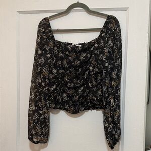 All in Favor Black Floral Blouse